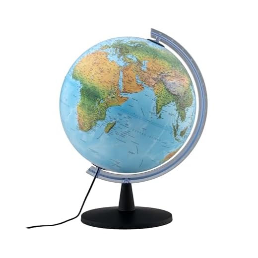 Tecnodidattica - Mappamondo GIGAGLOBO 40 | Globo mappamondo luminoso e girevole | Cartografia fisica e politica | Testi in italiano | Grandi dimensioni | Diametro 40 cm