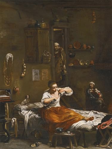 Lienzo de pintura mural de Giuseppe Maria Crespi decorativo para salones modernos 60x90cm