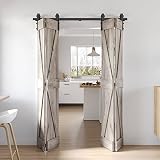 Roymelo 64" Bifold Sliding Barn Door Hardware Track Kit,Side Mounted Black Roller,Smoothly and Quiet