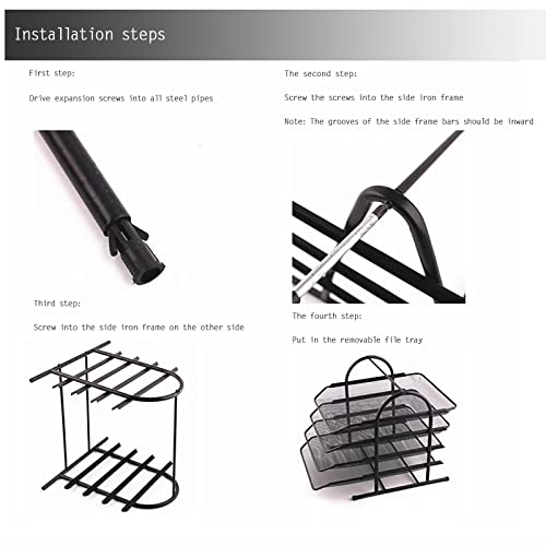 Organizadores e acessórios de mesa de metal de malha de 4 andares, WINDSIUUU bandeja de papel de car