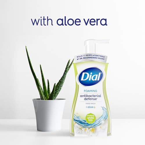 Image of Dial Antibacterial & Sensitive Fragrance Free Foaming Hand Wash Pack of 6 Antibacterial Foaming Hand Wash White Tea Refill Pack of 4, 30 oz Each