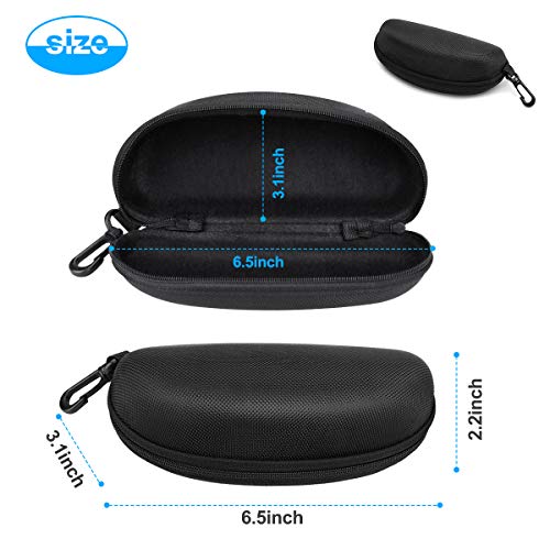 LINGSFIRE Semi-Hard Sunglasses Case(3 Pack), Portable Travel Zipper Eyegalsses Case for Men Women with Cleaning Cloth and Glasses Pouch - Thumbnail 5
