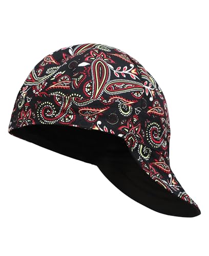 BOCOMAL FR Welding Cap Paisley Printed CAT2 Midweight 6 Pannel Welder Caps