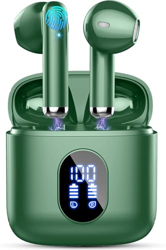 Ecouteurs Bluetooth sans Fil, Écouteurs Bluetooth 5.4 avec HiFi Stéréo Basses Casque, 30H Récréation, 4 ENC Réduction de Bruit Mic, Oreillette Bluetooth Sport IP7 Étanche, Écran LED, pour iOS Android