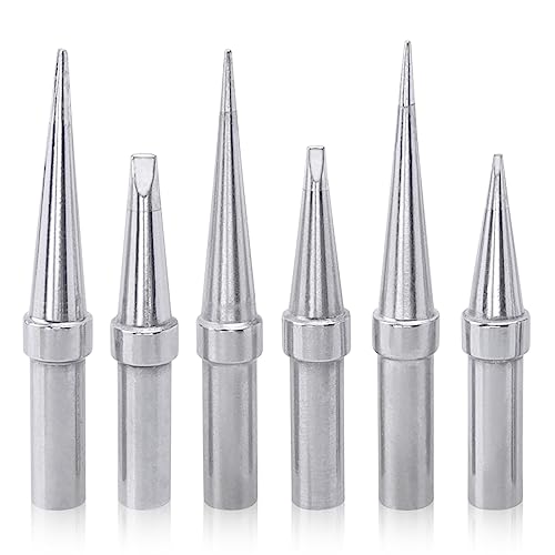 Image of Mesee 6 Pieces ET Series Soldering Tips Kit Lead-Free Solder Iron Tip Welding Head Tool ETA ETB ETH ETK ETO ETS Soldering Iron Tips Replacement Weld Repair Accessory