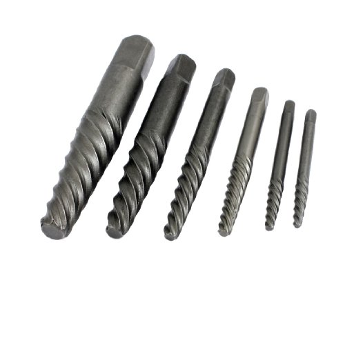 Aexit Gray Hardware Tool Sets Tool Metal Screw Nut Extractors Handheld Removers Set -Free Tool Sets 6 Pcs