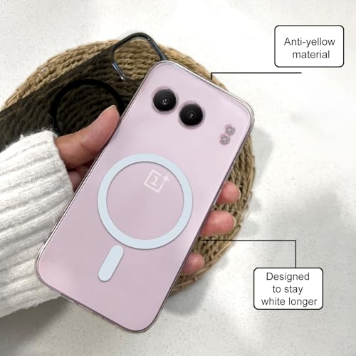 Image of COLORflow Back Cover Compatible with OnePlus Nord 4 5G | White Crystal Clear | MAG-Safe | Slim Soft Touch Case with Anti-Slip Grip & Camera Protection