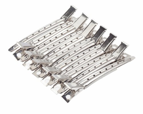 Hair Styling Set of 12pcs Super Strong Silver Long Sectioning Styles Clips Clasps Clamps Grips