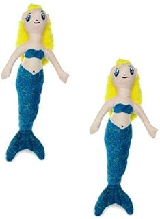 MIGHTY- Liar Mermaid - Squeaker-Multiple Layers. Made Durable, Strong & Tough. Interactive Play Dog Toy (Tug, Toss & Fetch). Machine Washable and It Floats. (Junior 2 Pack)