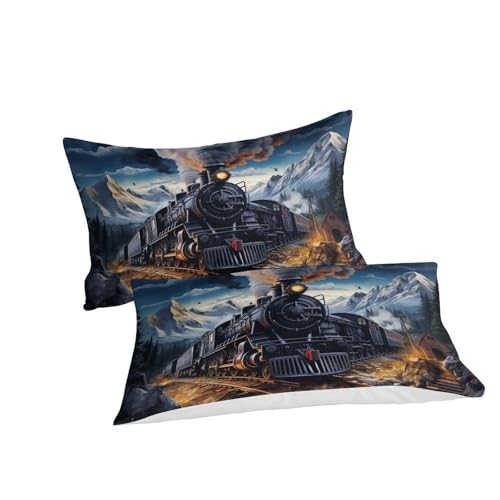 Housse de couette train 3D anti-transpiration pour lit king size - 3