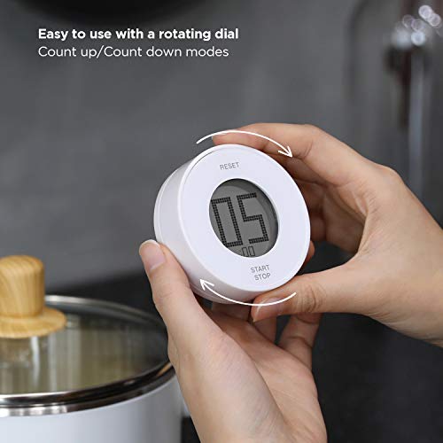 Mooas Dial Cooking Timer, Count Up/Countdown Digital Timer, Kitchen Timer, Loud Alarm, Big Digits, Magnetic Timer, Ideal For Cooking, Studying, Exercising, Working #TOP1