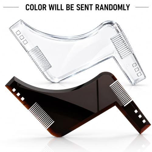 Image of Fully Beard Shaper Tool for Men Beard Comb for Men and Boys Beard Symmetry Tool for Perfect Lines, Neckline and Jawline (Combo)