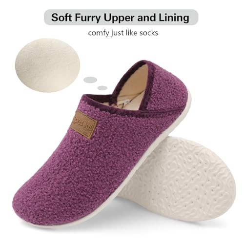 Image of Spesoul Fuzzy House Slippers for Women Men Indoor Closed Back Lightweight Cozy Faux Furry Lining Barefoot House Shoes Slipper Socks for Bedroom Home Office Yoga Outdoor Walking Shoes