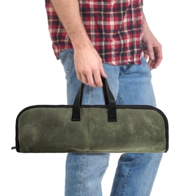 Tosnail Waxed Canvas Chef Knife Roll Bag Knife Bag