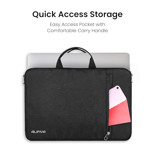 Image of Laptop Sleeve 14 Inch with Carry Handle & Front Pocket - Water-Resistant Slim Laptop Cover Bag 14 Inch for MacBook, Dell, HP, Lenovo - Laptop Pouch for Office & Travel