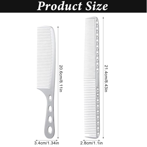 Peine de metal para cabello, 2 piezas, aluminio, antiestático miniatura 2