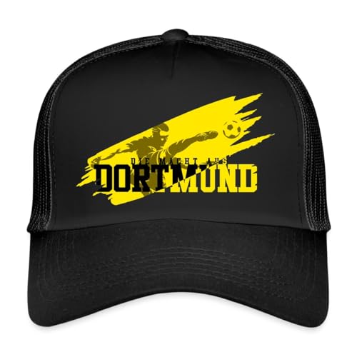 Spreadshirt Die Macht Aus Dortmund Schwarz-Gelb Fußball Fan Trucker Cap One Size Schwarz/Schwarz