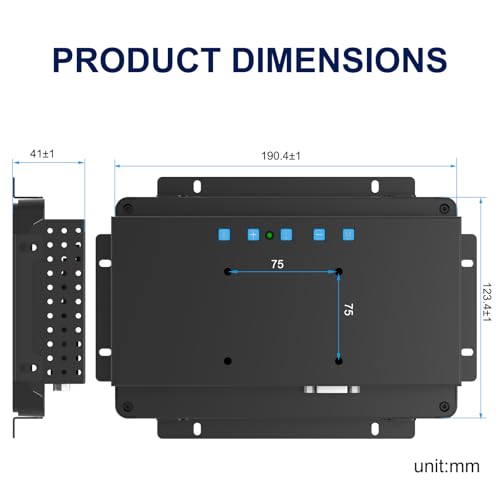 Image of IP65 Industrial Monitor 7 Inch Open Frame Touch Screen Monitor, 10-Point Capacitive Touch Display PCAP LCD Monitor, 1024x600 Metal Housing for HMI Control Panels