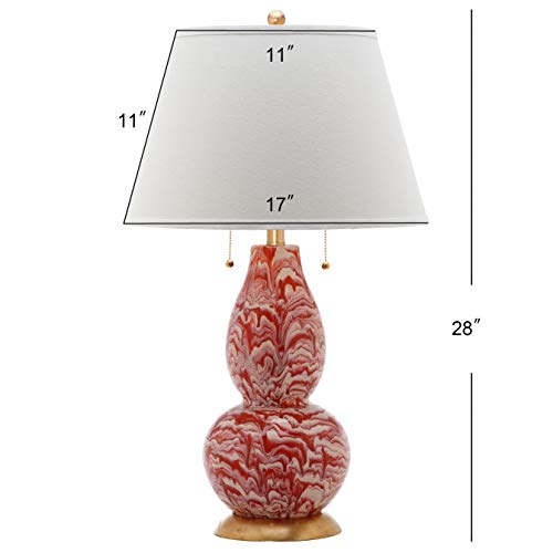 Safavieh Lighting Collection Modern Swirls Orange/ White 29-Inch Bedroom Living Room Home Office Desk Nightstand Table Lamp Set Of 2 (Led Bulbs Included) #TOP4