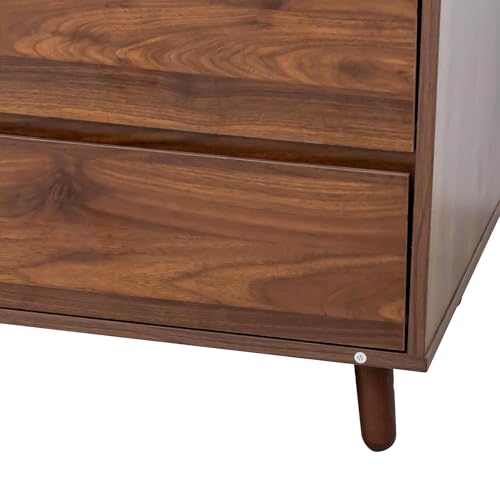 Image of 63 inch Walnut Kuchenschrank Vorratsschrank Aufbewahrungsschrank, Freistehender Kuchenschrank mit Schubladen und Turen, Gross Kuchenaufbewahrung mit Mikrowellenablage(Walnut 63 inch)