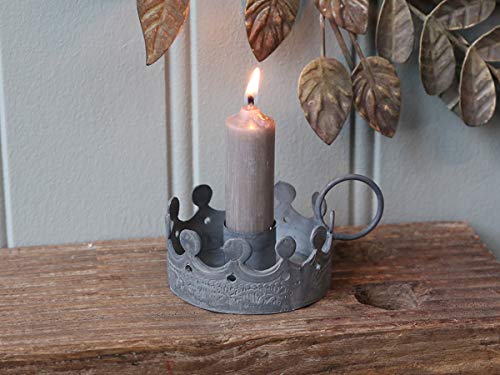 Chic Antique Bougeoir couronne avec anse en zinc vieilli 64477-00 Cover