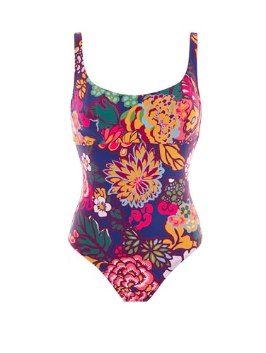 Simone Perele - Maillot de Bain 1 Pièce avec Armatures Cachées - Maillot de Bain Femme Confortable et Élégant - Idéal Grande Taille et Poitrine Généreuse - Imprimé Bloom