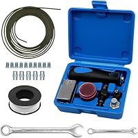 11tlg Bremsleitung Bördelgerät für DIN Bördelungen, mit 4,75 mm Bremsleitungs Bördelgerät-Satz+10 Schraubverbindungen+5 Anschlüsse+PTFE Dichtungsband für Brems Bzw Hydraulikleitungen Verwendet (set 2)