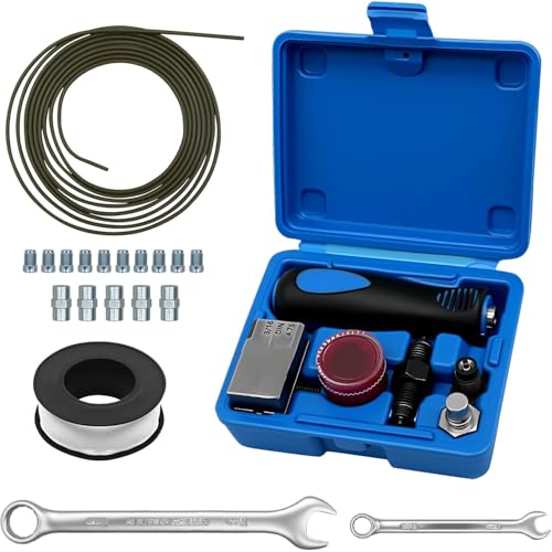 11tlg Bremsleitung Bördelgerät für DIN Bördelungen, mit 4,75 mm Bremsleitungs Bördelgerät-Satz+10 Schraubverbindungen+5 Anschlüsse+PTFE Dichtungsband für Brems Bzw Hydraulikleitungen Verwendet (set 2) 11tlg Bremsleitung Bördelgerät für DIN Bördelungen, mit 4,75 mm Bremsleitungs Bördelgerät-Satz+10 Schraubverbindungen+5 Anschlüsse+PTFE Dichtungsband für Brems Bzw Hydraulikleitungen Verwendet (set 2)