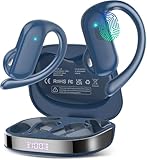 DUSONLAP Open Ear Kopfhörer Bluetooth 5.4 HiFi Stereo, Kopfhörer Kabellos Bluetooth mit ENC Noise Cancelling Mic, 32 Std Ohrhörer mit Ohrhaken, IP7 Wasserfest Sportkopfhörer für Laufen/Fitness Blau