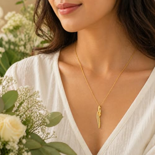 Image of RIDHVEE Anti-Tarnish Gold Plated Pendant Necklace for Women & Girls | Skin Friendly Lightweight Fashion Jewellery | Elegant Minimalist Chain Necklace & Gifting