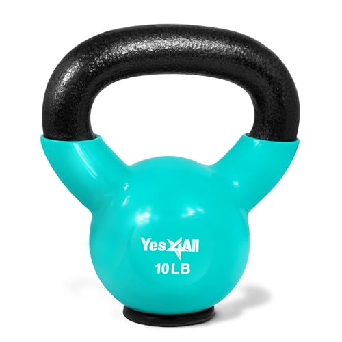 Yes4All Kettlebells Rubber Base, Kettlebell Set for Women, Strength Training Kettlebells Weights (10-65 lbs)