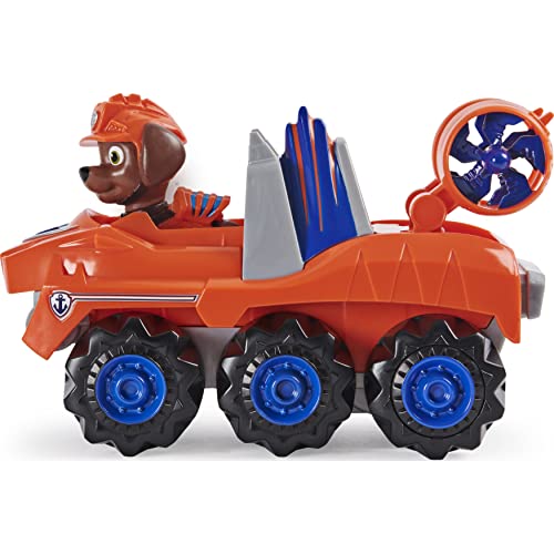 PATRULLA CANINA - COCHE DELUXE DINO RESCUE CON ACELERACIÓN + FIGURA ZUMA - Coche Patrulla Canina Zuma Dino Rescue con 1 Figura de Dinosaurio Misteriosa - 6059524 - Juguetes Niños 3 Años +