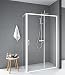 Produktbild Duschkabine Marwell Factory 80 x 120 x 200 cm Dusche mit Fronteinstieg Glasdusche matt weiß Duschabtrennung mit Schiebetür
