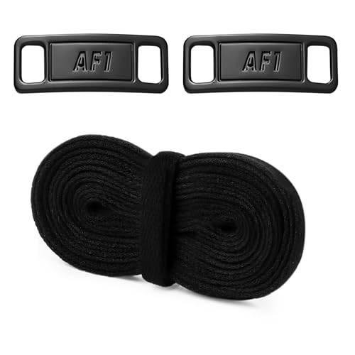 YLOKO Flat Shoe Laces with AF1 Metal Tags for Air Force 1s