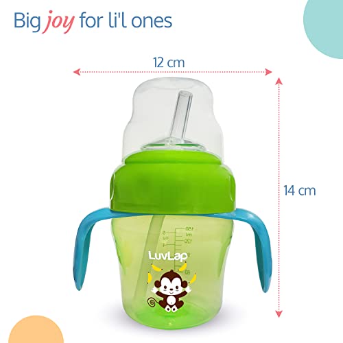LuvLap-Banana-Time-150ml-Anti-Spill-Interchangeable-Sipper-Sippy-Cup-with-Soft-Silicone-Spout-and-Straw-BPA-Free-6m-Green