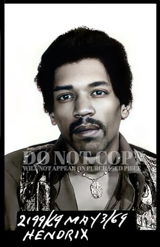 Portrait Jimi Hendrix musique poster historique pour ressentir l'esprit rock and roll américain