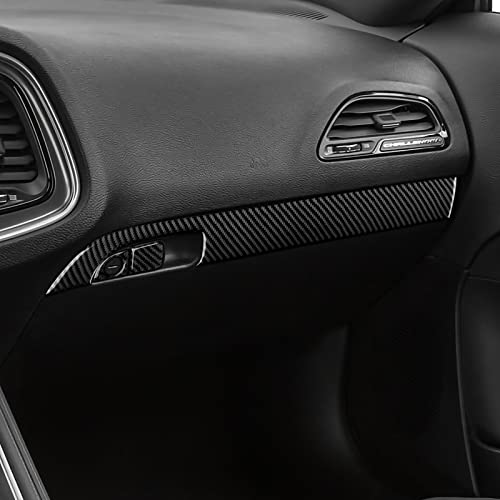 Image of Car Copilot Glove Box Decals for 2011-2023 Chrysler 300 / 300C / 300S / Limited /Touring /Base Accessories Carbon Fiber Interior Stickers