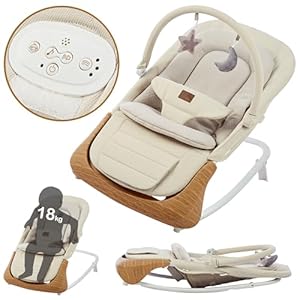 Twinly – Hamaca Bebé evolutiva con Detección de llanto y Vibración blanca automática hasta 18kg CUDDLY Plegable, Columpio silla mecedora balancín y hamaquita Balanceo Ergonómica recién nacido 0+m
