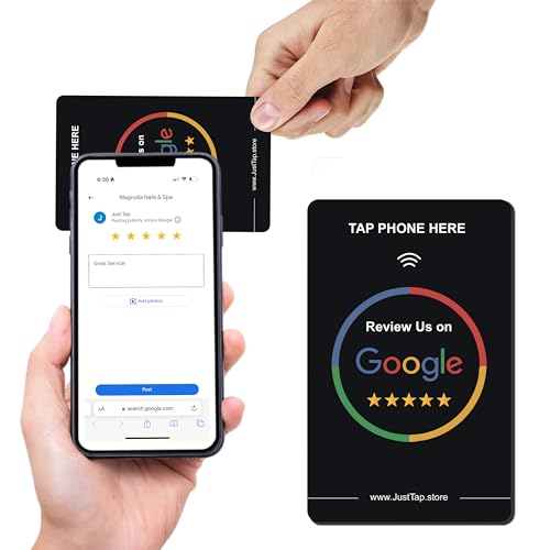 Image of NFC Tap Card for Google Review Compatibility, One-Tap Instant Feedback & Ratings | Enhance Customer Interaction & Increase Business Reviews | Reusable Taps | Compatible with All Smartphones (1-Pack)