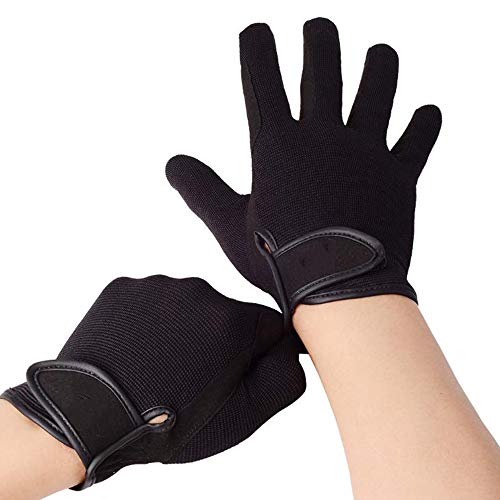 Preisvergleich Produktbild Handschuhe Verschleißfeste Rutschfeste Reiterhandschuhe Professionelle Pferderennenhandschuhe Reitzubehör (Farbe : SCHWARZ)