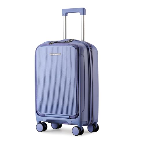 Aerostar Carry-on 20 Lightweight PP Hard Suitcase, Hand Luggage 4 Wheel & TSA Lock, 55x35x20cm | Accepted All Airlines easyjet, RyanAir, British Airways (Lilac, 35 litres)