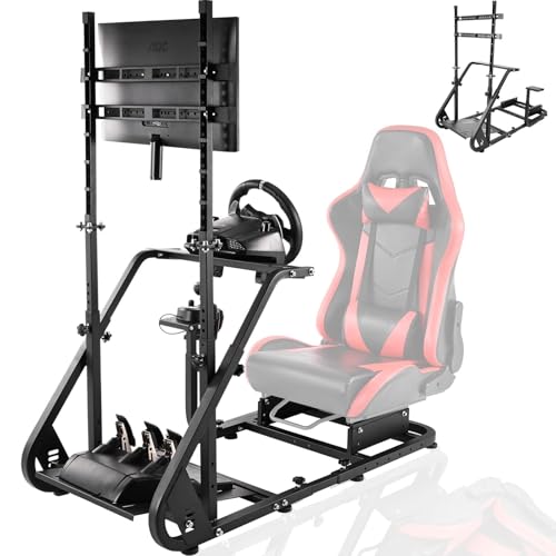 Dardoo G923 Racing Simulator Cockpit with Monitor Stand Fits for Logitech G29 G920, Thrustmaster T80 T150, Fanatec, PS4, PC, Racing Stand Not Included Shifter, Wheel,Pedals,Display and Seat