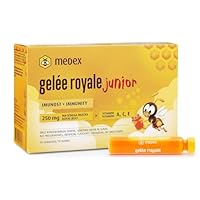 Medex Gelée Royale JUNIOR, frisches Gelee Royal 250 mg, mit natürlichen Vitaminen A, C, E, ausgezeichneter Geschmack, ohne Süßstoffe, für Kinder ab 3+, Flüssigkeit in Ampullen 10 x 9 ml