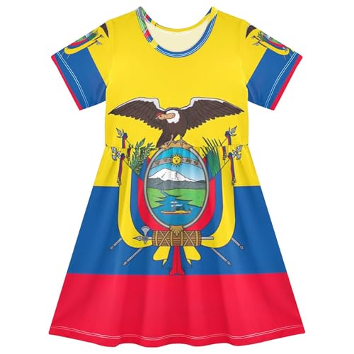 Ecuador Flag Toddler Girls' Dresses Funny Cute Dresses Short Outfit Children 2t