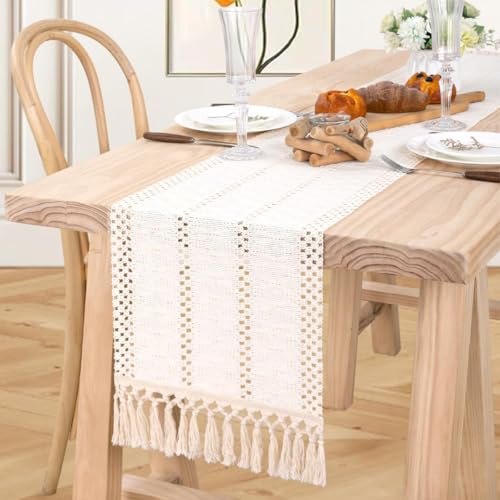 Chemin de table en macramé pour decoration de table de mariage chic