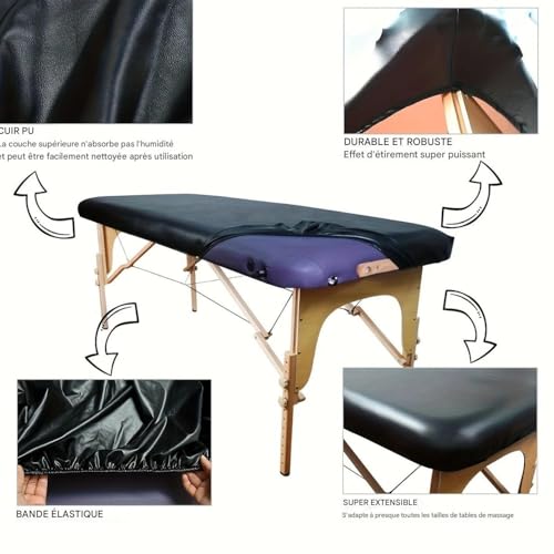 Housse de table de massage simili cuir PU imperméable tapis de remplacement salon esthétique