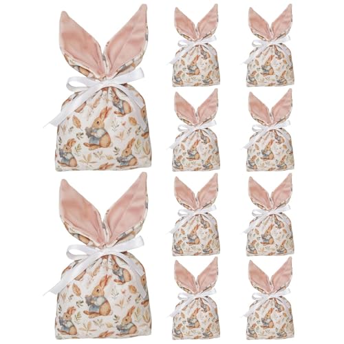 Bolsas de Pascua con orejas de conejo de tela para dulces y regalos familiares