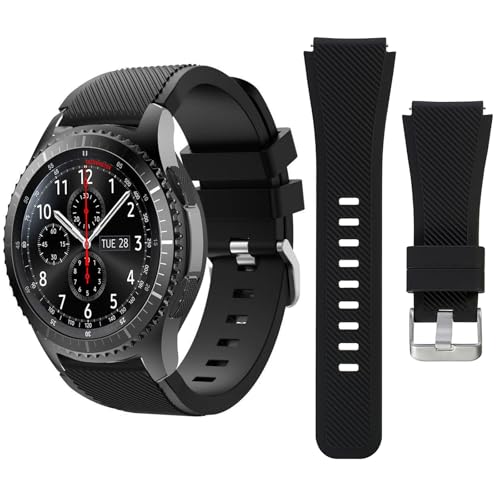 T Tersely 22mm Replacement Watch Band for Samsung Watch 3 Band, Silicone Sport Strap for Gear S3 Frontier, Classic Strap Silicone Bracelet S3 Wristband Accessories for Samsung Galaxy