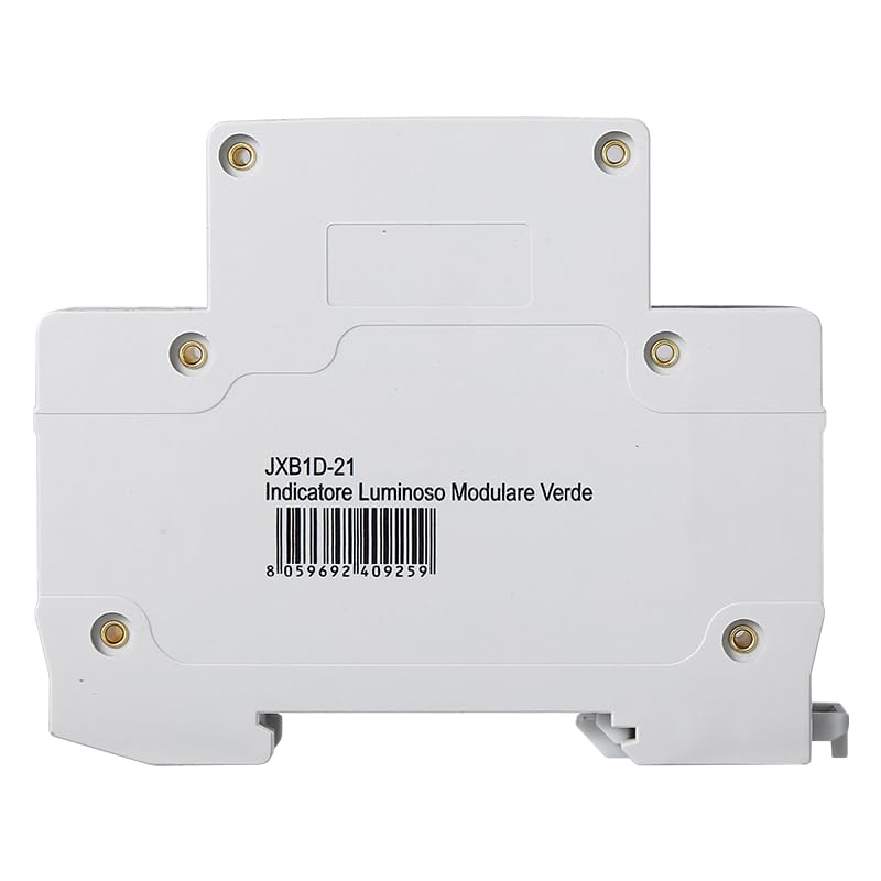 ETTROIT INDICATORE LUMINOSO LED SU GUIDA DIN 1 MODULO PER PRESENZA TENSIONE SPIA DI SEGNALAZIONE VERDE GIALLO ROSSO BLU BIANCO (VERDE)