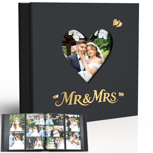 Barsone Linen Wedding Photo Album 4x6 with 400 Pockets(Large Capacity Customizable Memory Book, Custom Engraved Cover, Bridal Photo Album for Engagement, Gifts & Memory Keepsake)-White Inner Pages